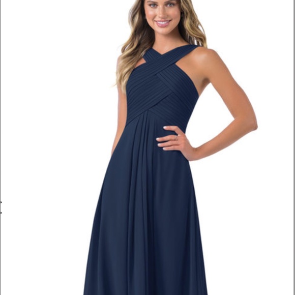Azazie Navy Blue Formal Gown size 0 - Picture 1 of 8